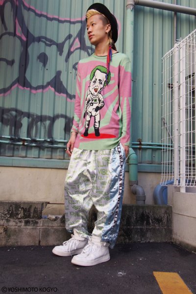 画像11: Sale50％off【野性爆弾・くっきー × ZIG UR IDOL】 "カミカゼクニコ" フルプリントニット (11)