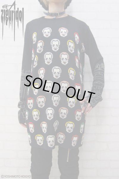 画像1: Sale50%off【野性爆弾・くっきー × ZIG UR IDOL】 "クニコイズム" フルプリントニット (1)