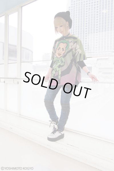 画像8: Sale【野性爆弾・くっきー × ZIG UR IDOL】 "クニコインマーズ" フルプリントカットソー / グリーン (8)
