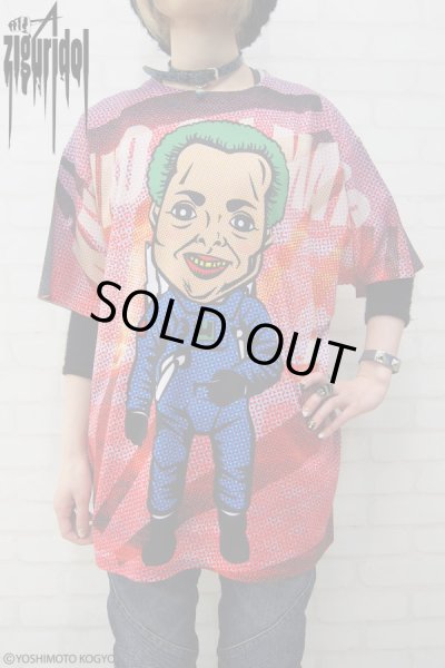 画像1: Sale50%off【ZIG UR IDOL × 野性爆弾 くっきー】 "クニコインマーズ" フルプリントカットソー / ブルー (1)