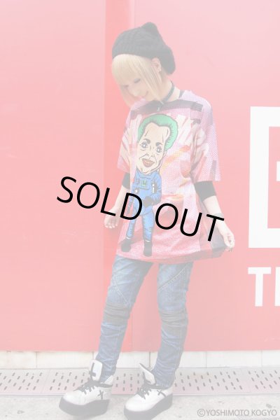画像9: Sale50%off【ZIG UR IDOL × 野性爆弾 くっきー】 "クニコインマーズ" フルプリントカットソー / ブルー (9)